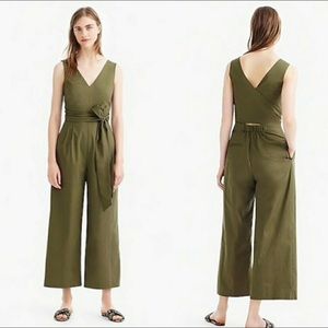 J Crew wrap jumpsuit olive size 12